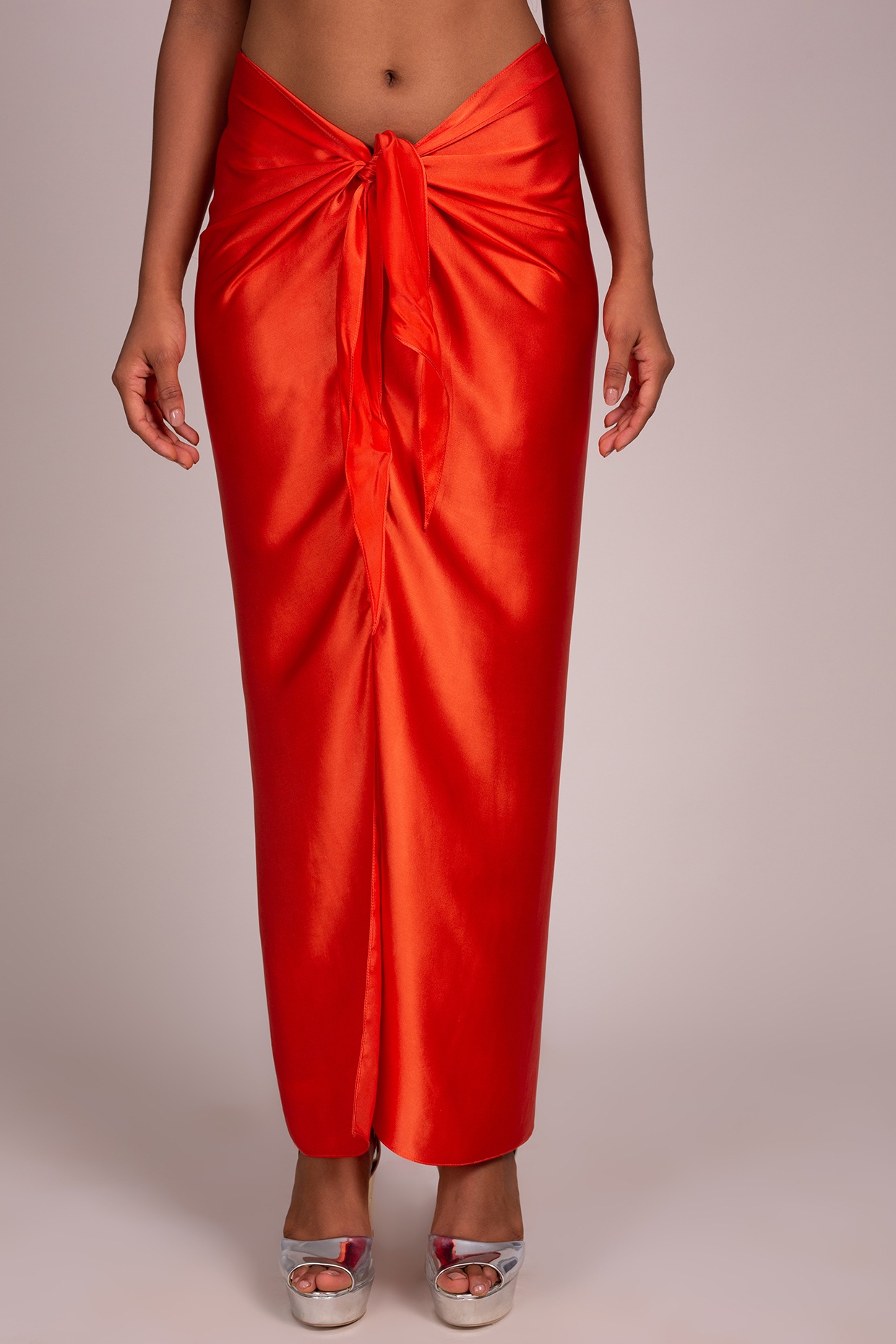 Orange Layered Sarong Skirt Design by ...